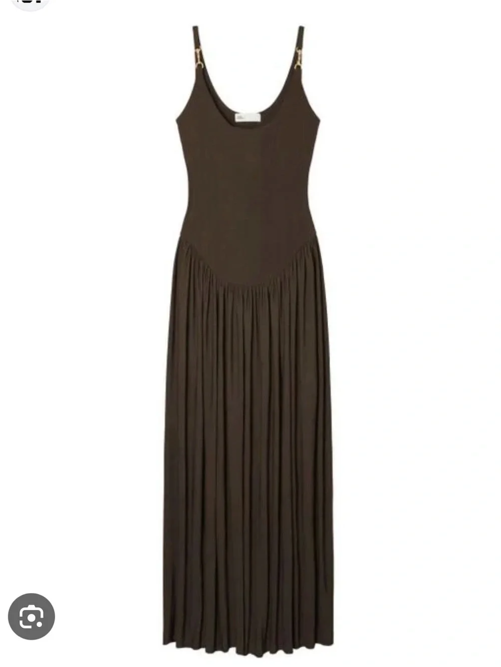 Tory Burch Dark Brown Jersey Clip Tank Dress